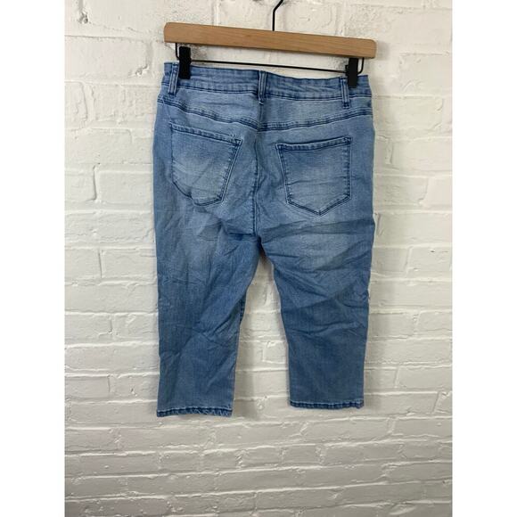 D. Jeans Women's Straight Leg Cropped Jeans Denim Cotton Blue Size 8 - Picture 2 of 4